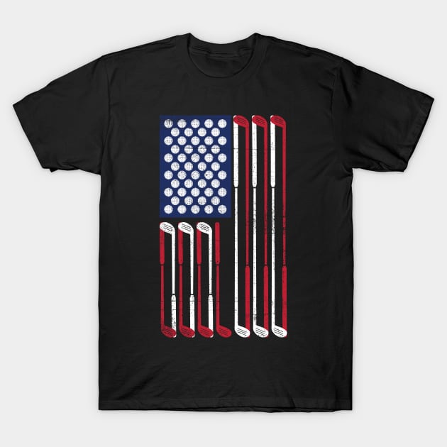 USA Flag Golf T-Shirt by yeoys